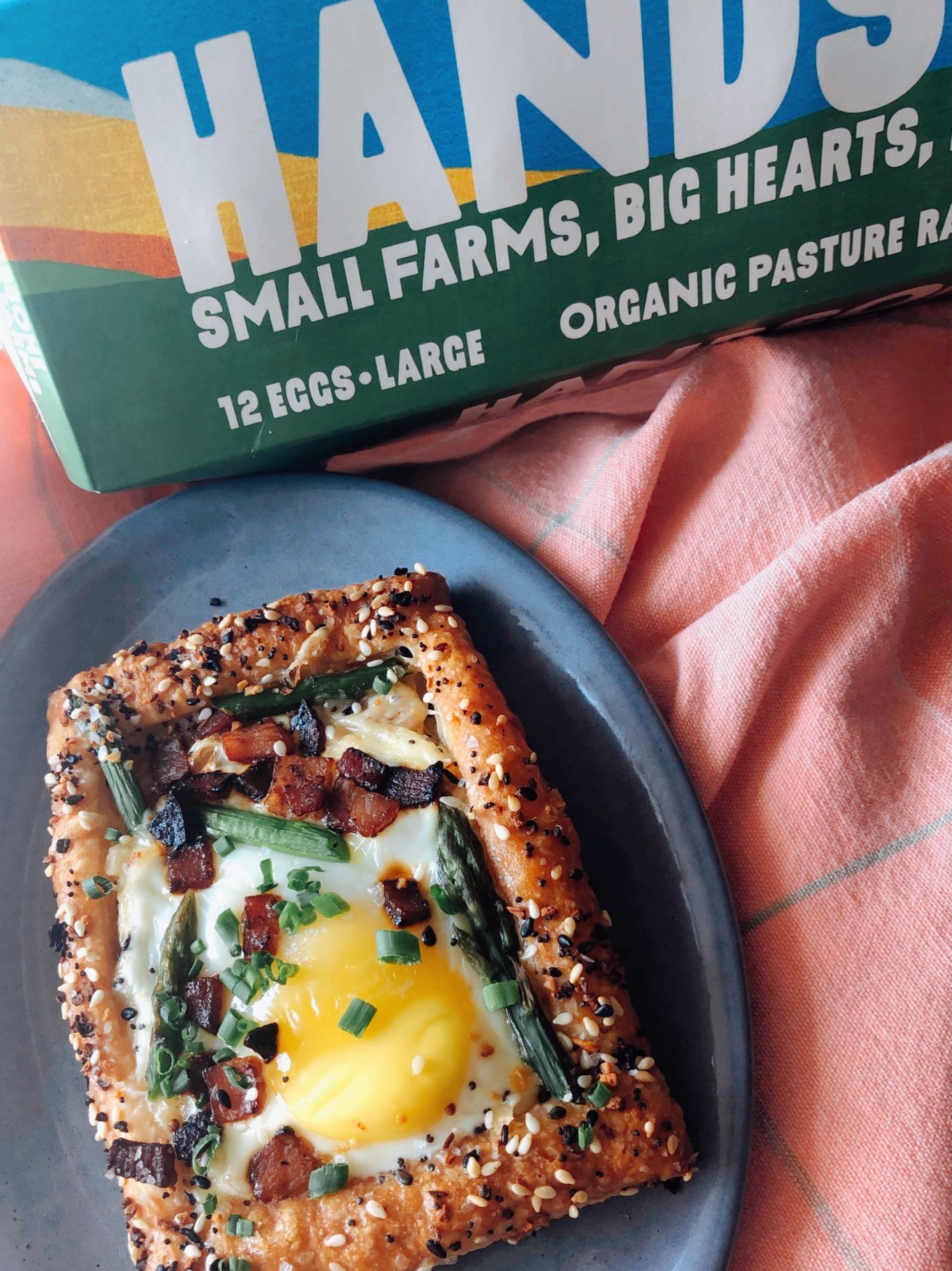 “Everything Bagel” Egg, Bacon, Gruyere and Asparagus Tarts