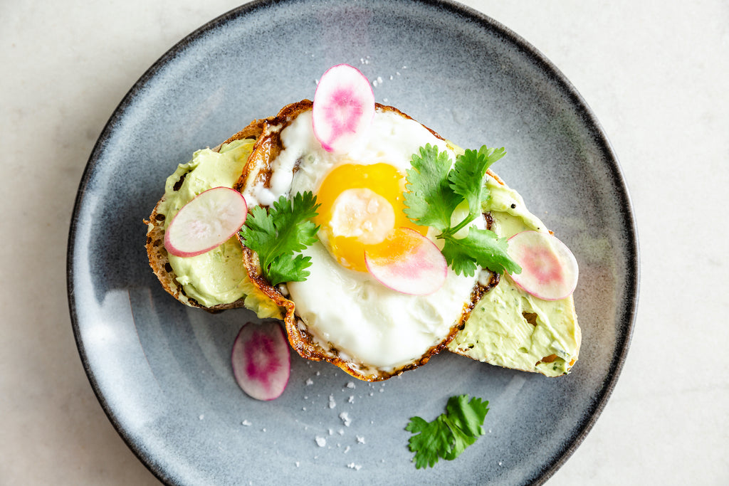 Mother Hens: Crispy Egg over Toast with Avocado Butter